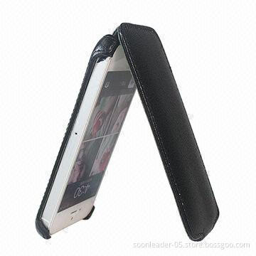 Flip Cases/Cover, Suitable for iPhone 5C, Mobile Phones, Black Color, OEM/ODM Orders Welcomed
